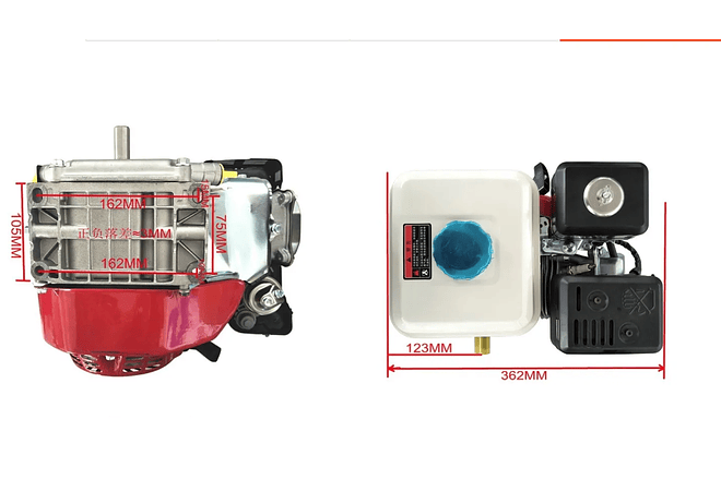 IMP0136- Motor a gasolina Rotavator, Arrefecimento a ar, 4 motores Stroke, 1 cilindro, Motor Kart 7.5HP, Lavadora a pressão, 5100W, 3600rpm