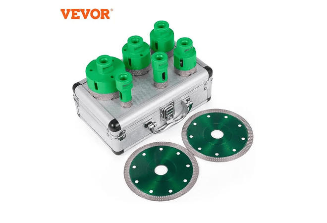 IMP0151- Vevor diamante perfuração núcleo bit m14 thread cerâmica telha buraco viu broca conjunto com caso para perfuração em granito mármore porcelana