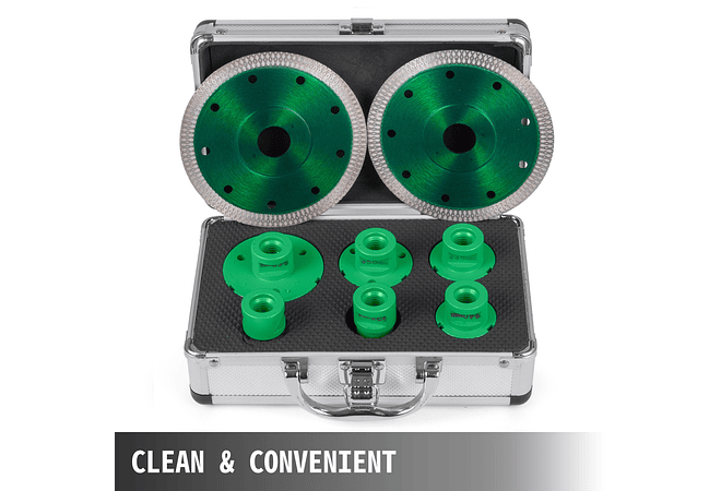 IMP0151- Vevor diamante perfuração núcleo bit m14 thread cerâmica telha buraco viu broca conjunto com caso para perfuração em granito mármore porcelana