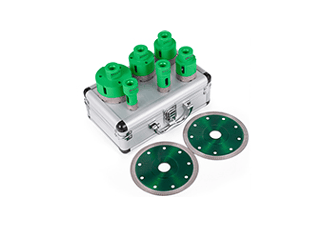 IMP0151- Vevor diamante perfuração núcleo bit m14 thread cerâmica telha buraco viu broca conjunto com caso para perfuração em granito mármore porcelana