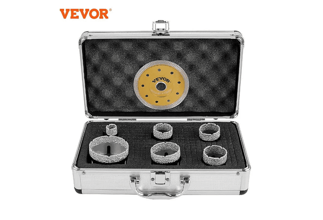 IMP0152- Kit de brocas de diamante com lâmina de corte seco/molhado 5/8 ;rosca universal para a telha de perfuração, granito, mármore, porcelana- Vevor 