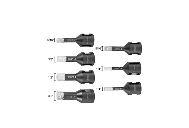 IMP0152- Kit de brocas de diamante com lâmina de corte seco/molhado 5/8 ;rosca universal para a telha de perfuração, granito, mármore, porcelana- Vevor 