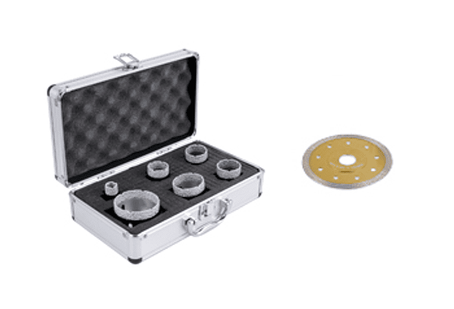 IMP0152- Kit de brocas de diamante com lâmina de corte seco/molhado 5/8 ;rosca universal para a telha de perfuração, granito, mármore, porcelana- Vevor 