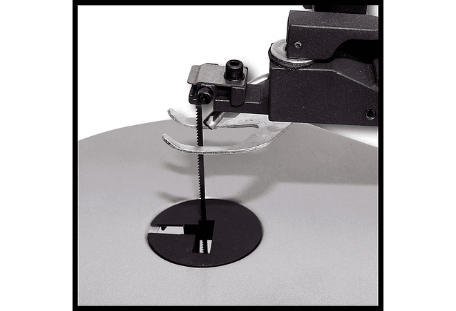 IMP0157- Serra de corte l (120 W, altura do curso 14 mm, altura de corte máx. 52 mm, tamanho da mesa 408 x 250 mm, extração de pó)- TC-SS 405 E da Einhel