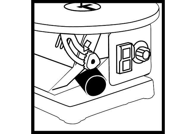 IMP0157- Serra de corte l (120 W, altura do curso 14 mm, altura de corte máx. 52 mm, tamanho da mesa 408 x 250 mm, extração de pó)- TC-SS 405 E da Einhel