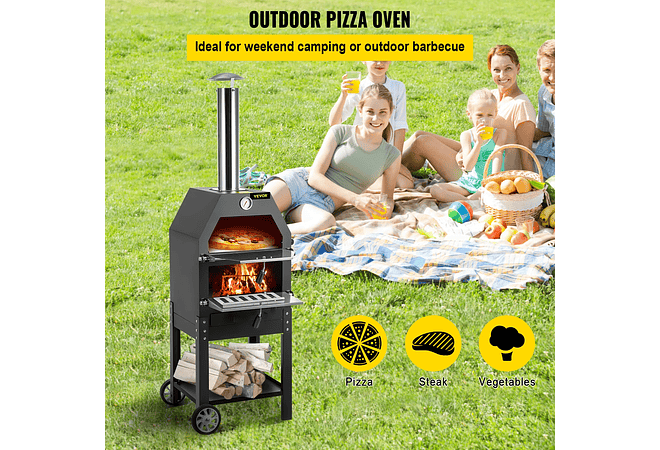 IMP0159- Forno para ar livre, com rodas e alças 12 &quot; (forno de pizza, assados...) -Vevor