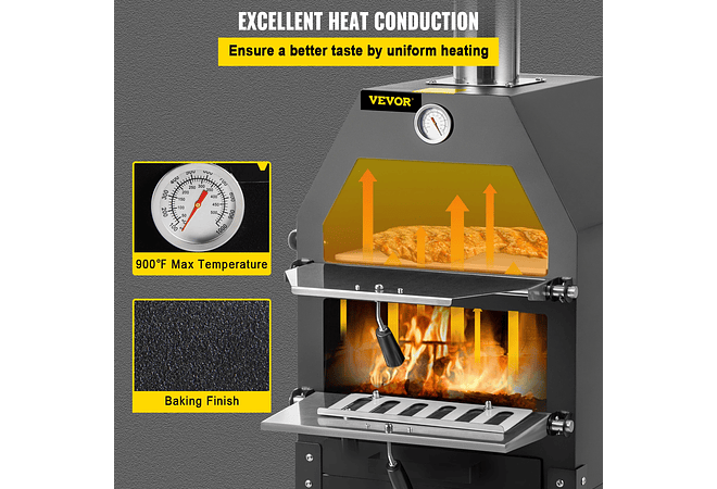 IMP0159- Forno para ar livre, com rodas e alças 12 &quot; (forno de pizza, assados...) -Vevor