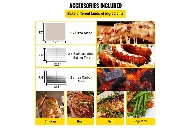 IMP0159- Forno para ar livre, com rodas e alças 12 &quot; (forno de pizza, assados...) -Vevor