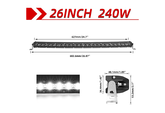 IMP0160- Barra LED para carros , 32 &quot;, 150W, 4x4, Lada Niva, trator, barco, 12V, 24V