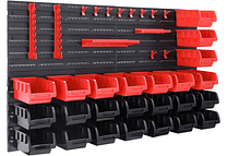 IMP0164- Estante para ferramentas de parede Deuba 190x54 28 caixas empilháveis 4 painéis expansíveis com acessórios 97 peças