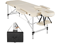 IMP0166- Mesa de massagem portátil em alumínio 2 zonas + bolsa (Bege)- TecTake