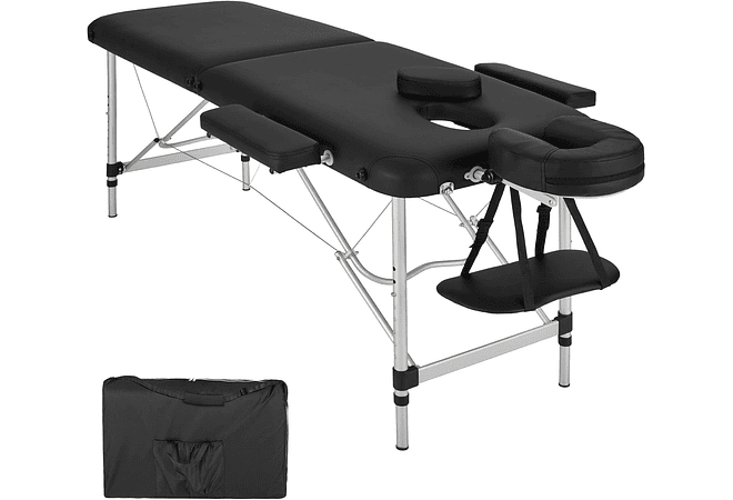 IMP0166- Mesa de massagem portátil em alumínio 2 zonas + bolsa (Bege)- TecTake