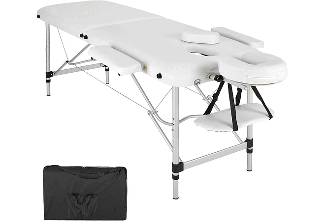 IMP0166- Mesa de massagem portátil em alumínio 2 zonas + bolsa (Bege)- TecTake