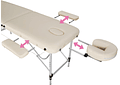IMP0166- Mesa de massagem portátil em alumínio 2 zonas + bolsa (Bege)- TecTake
