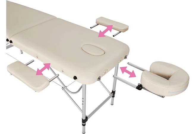 IMP0166- Mesa de massagem portátil em alumínio 2 zonas + bolsa (Bege)- TecTake