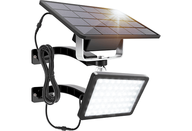 IMP0167- Luz solar para exterior a painel solar, projetor LED com ângulo ajustável de 180°, com bateria de 5500 mAh, à prova de água 