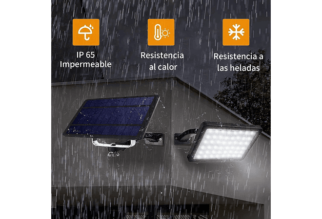 IMP0167- Luz solar para exterior a painel solar, projetor LED com ângulo ajustável de 180°, com bateria de 5500 mAh, à prova de água 