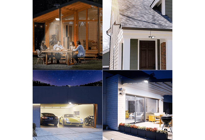 IMP0167- Luz solar para exterior a painel solar, projetor LED com ângulo ajustável de 180°, com bateria de 5500 mAh, à prova de água 