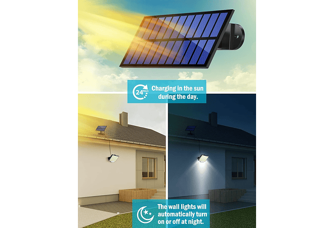 IMP0168- Luz solar para exterior, MPJ 106 LED, com detetor de movimento, IP65, à prova de água, luz de parede para jardim com cabo de extensão de 5 m