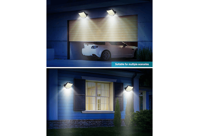 IMP0168- Luz solar para exterior, MPJ 106 LED, com detetor de movimento, IP65, à prova de água, luz de parede para jardim com cabo de extensão de 5 m