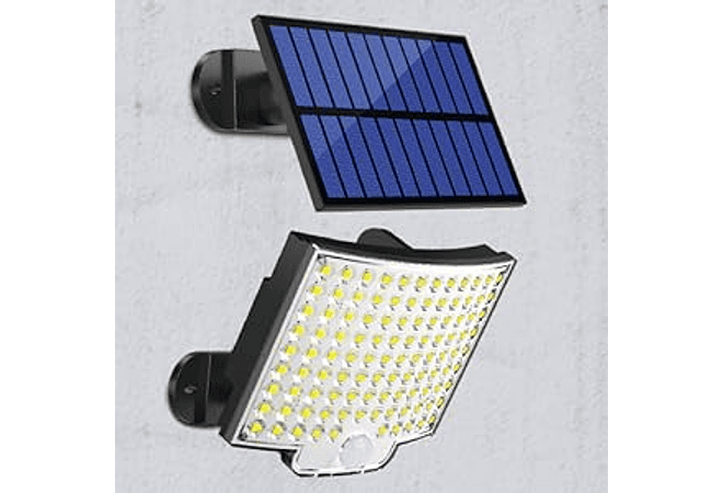 IMP0168- Luz solar para exterior, MPJ 106 LED, com detetor de movimento, IP65, à prova de água, luz de parede para jardim com cabo de extensão de 5 m