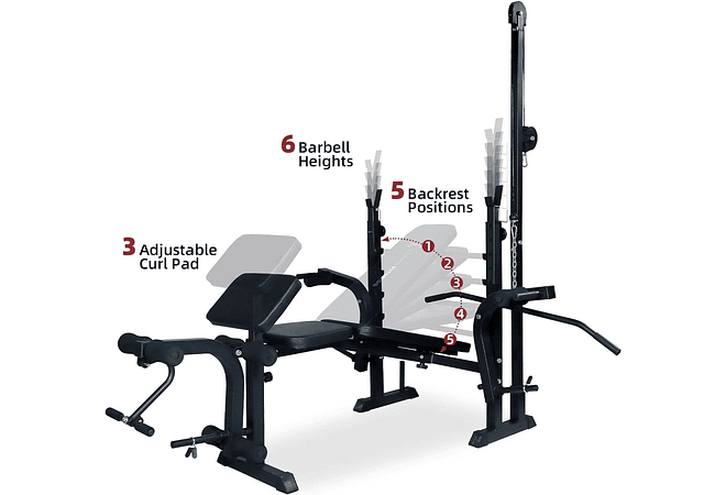 IMP0169- Banco de musculação para ginásio máximo 300 kg 
