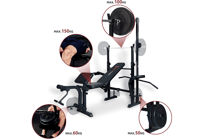 IMP0169- Banco de musculação para ginásio máximo 300 kg 