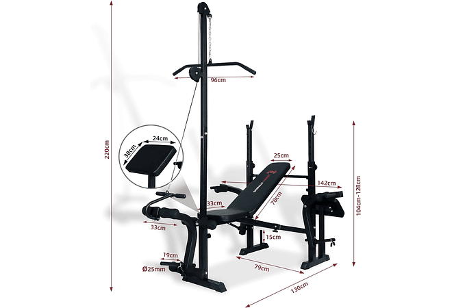 IMP0169- Banco de musculação para ginásio máximo 300 kg 