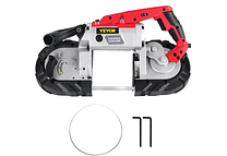 IMP0170- Serra de banda portátil sem fio, capacidade de corte, velocidade variável, motor 10Amp, corte profundo, metal, madeira, tubos, vergalhões- VEVOR