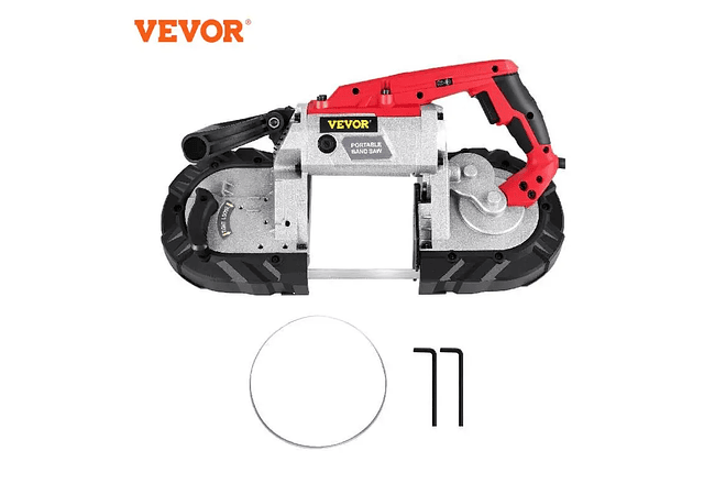 IMP0170- Serra de banda portátil sem fio, capacidade de corte, velocidade variável, motor 10Amp, corte profundo, metal, madeira, tubos, vergalhões- VEVOR