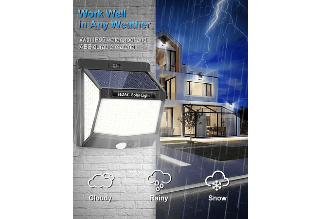 IMP0172- Luz Solar Exterior [2 Paquetes/3 Modos] 270° 