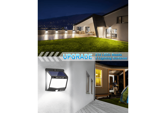 IMP0172- Luz Solar Exterior [2 Paquetes/3 Modos] 270° 
