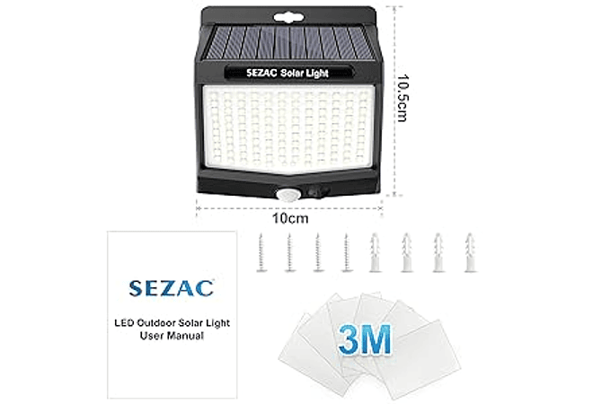 IMP0172- Luz Solar Exterior [2 Paquetes/3 Modos] 270° 