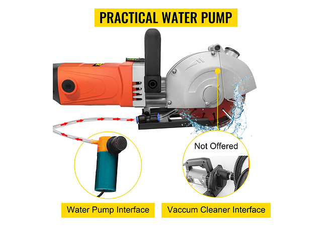 IMP0173- Cortador de parede de Betão elétrico 1300w, cortador de parede de tijolo elétrico cortador de ranhuras sem costura, 115mm serra circular - Vevor