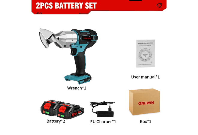 IMP0186- Tesoura Elétrica De Ferro Sem Fio, Ferramentas De Corte De Metal, Tesoura De Ferro, Tesoura De Folha, Bateria Makita 18V- ONEVAN