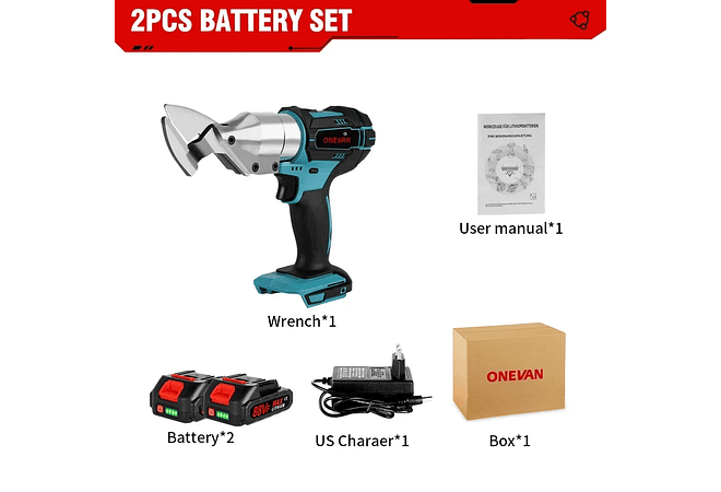 IMP0186- Tesoura Elétrica De Ferro Sem Fio, Ferramentas De Corte De Metal, Tesoura De Ferro, Tesoura De Folha, Bateria Makita 18V- ONEVAN