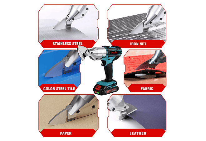 IMP0186- Tesoura Elétrica De Ferro Sem Fio, Ferramentas De Corte De Metal, Tesoura De Ferro, Tesoura De Folha, Bateria Makita 18V- ONEVAN