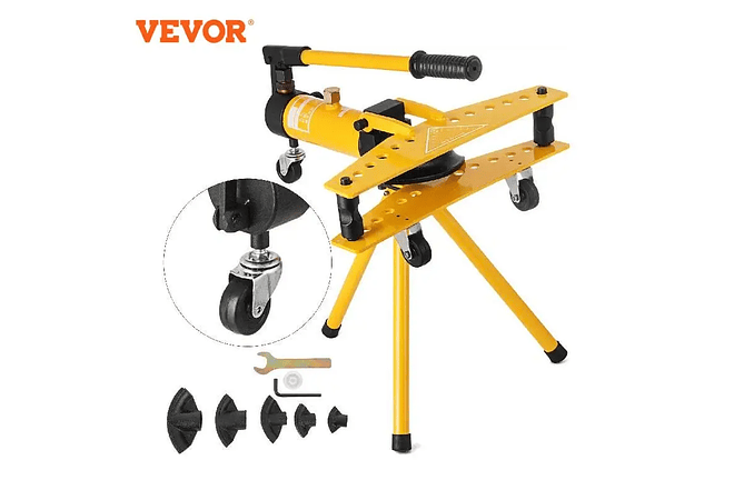 IMP0187- Integral Manual Hidráulico Tubo Bender Dia 13-34mm com 6 Dies Kit 10Ton Multifunções Aço Tubo De Cobre Ferramenta De Dobra- VEVOR SWG-1