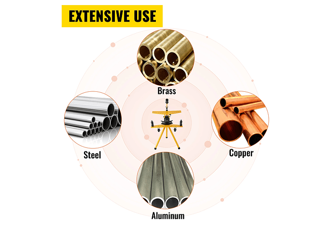 IMP0187- Integral Manual Hidráulico Tubo Bender Dia 13-34mm com 6 Dies Kit 10Ton Multifunções Aço Tubo De Cobre Ferramenta De Dobra- VEVOR SWG-1