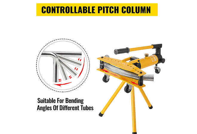 IMP0187- Integral Manual Hidráulico Tubo Bender Dia 13-34mm com 6 Dies Kit 10Ton Multifunções Aço Tubo De Cobre Ferramenta De Dobra- VEVOR SWG-1