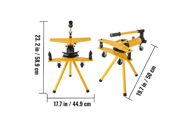 IMP0187- Integral Manual Hidráulico Tubo Bender Dia 13-34mm com 6 Dies Kit 10Ton Multifunções Aço Tubo De Cobre Ferramenta De Dobra- VEVOR SWG-1