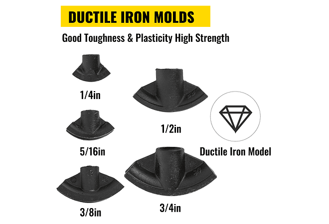 IMP0187- Integral Manual Hidráulico Tubo Bender Dia 13-34mm com 6 Dies Kit 10Ton Multifunções Aço Tubo De Cobre Ferramenta De Dobra- VEVOR SWG-1