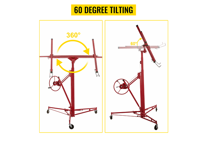 IMP0188- Levantador de rolamento do drywall de vevor 11ft com rodas lockable painel resistente do gesso da capacidade 150lbs 