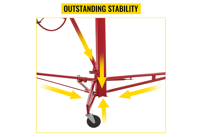 IMP0188- Levantador de rolamento do drywall de vevor 11ft com rodas lockable painel resistente do gesso da capacidade 150lbs 