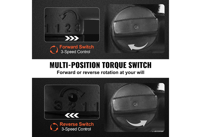 IMP0193- VEVOR - Chave de impacto pneumática de torque reverso, chave de impacto pneumática, bigorna estendida de 8 polegadas, troca de pneus