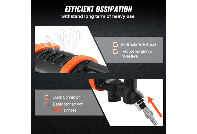 IMP0193- VEVOR - Chave de impacto pneumática de torque reverso, chave de impacto pneumática, bigorna estendida de 8 polegadas, troca de pneus