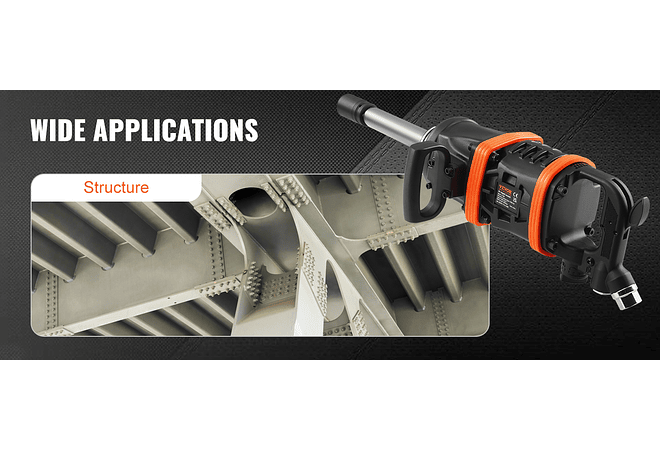 IMP0193- VEVOR - Chave de impacto pneumática de torque reverso, chave de impacto pneumática, bigorna estendida de 8 polegadas, troca de pneus