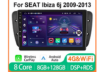 IMP0194- Rádio Podofo 4G CarPlay Android Para SEAT Ibiza 6j 2009-2013 Multimedia Player HiFi Receptor Estéreo GPS Navi 2din Unidade 