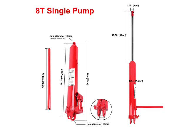 IMP0196- Carro Jack Hidráulico, , Auto Elevador Da Bomba Hidráulica, Ferramenta De Reparo De Grua, Heavy Duty, Navios da UE e RU, 8 Toneladas