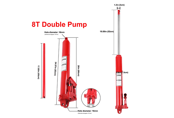 IMP0196- Carro Jack Hidráulico, , Auto Elevador Da Bomba Hidráulica, Ferramenta De Reparo De Grua, Heavy Duty, Navios da UE e RU, 8 Toneladas